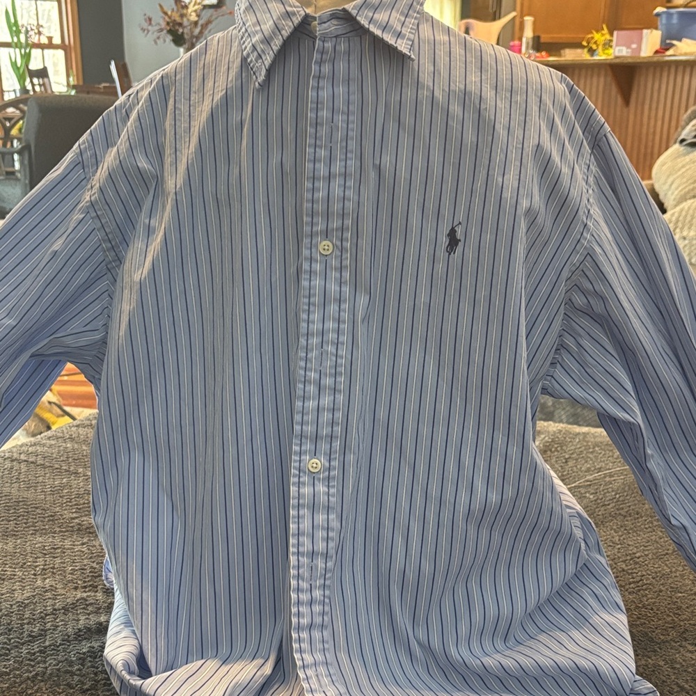 Polo Ralph Lauren Blue Striped Button Down Shirt